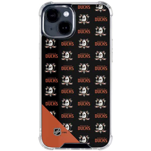 NHL Anaheim Ducks Pattern iPhone 15 Clear Case
